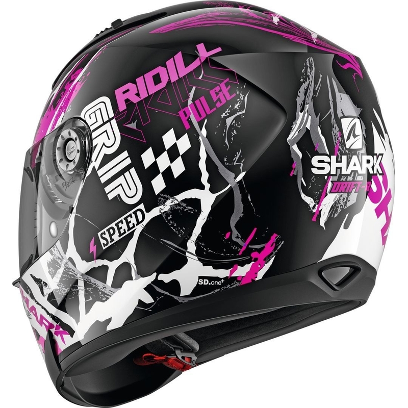 Integralna čelada SHARK RIDILL 1.2 Drift-R črno-bela-rožnata