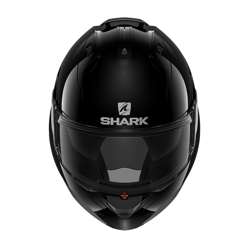SHARK EVO-ES Prazna črna sijajna čelada s prevračanjem