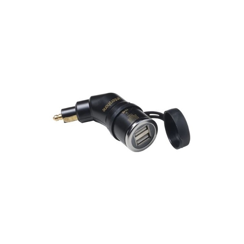 DIN adapter Interphone z 2x USB izhodom za motorna kolesa, 2A