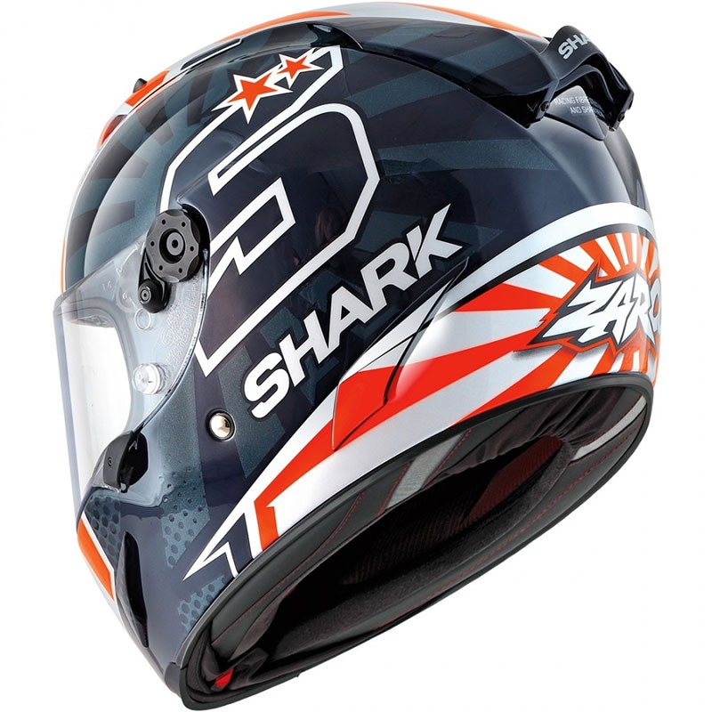 Integralna čelada SHARK RACE-R PRO Zarco Replika 2019 modro-bela-oranžna razprodaja