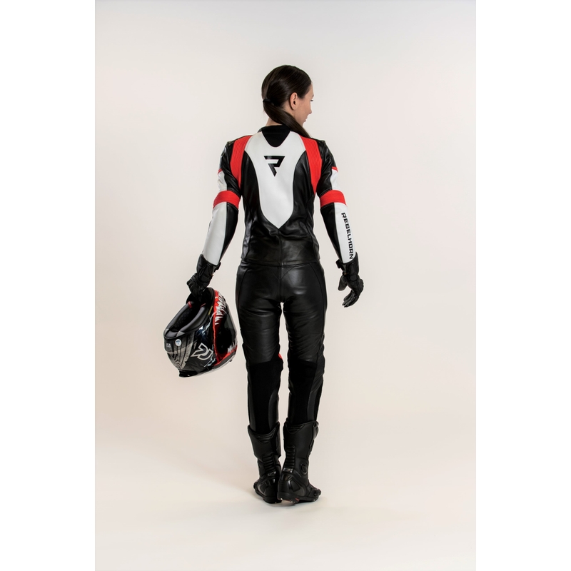 Rebelhorn Rebel Black-White-Fluo Red motoristične hlače za ženske razprodaja