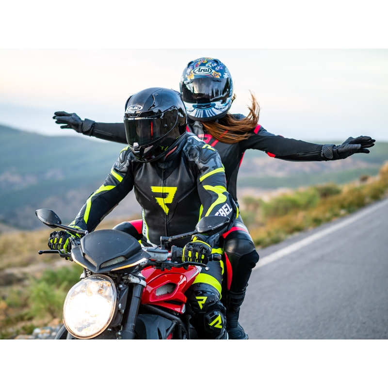 Rebelhorn Rebel črno-bela-fluo rumena motoristična jakna naprodaj razprodaja