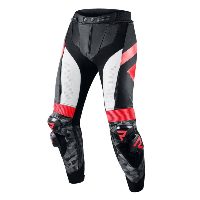 Rebelhorn Rebel Black-White-Fluo Red motoristične hlače razprodaja