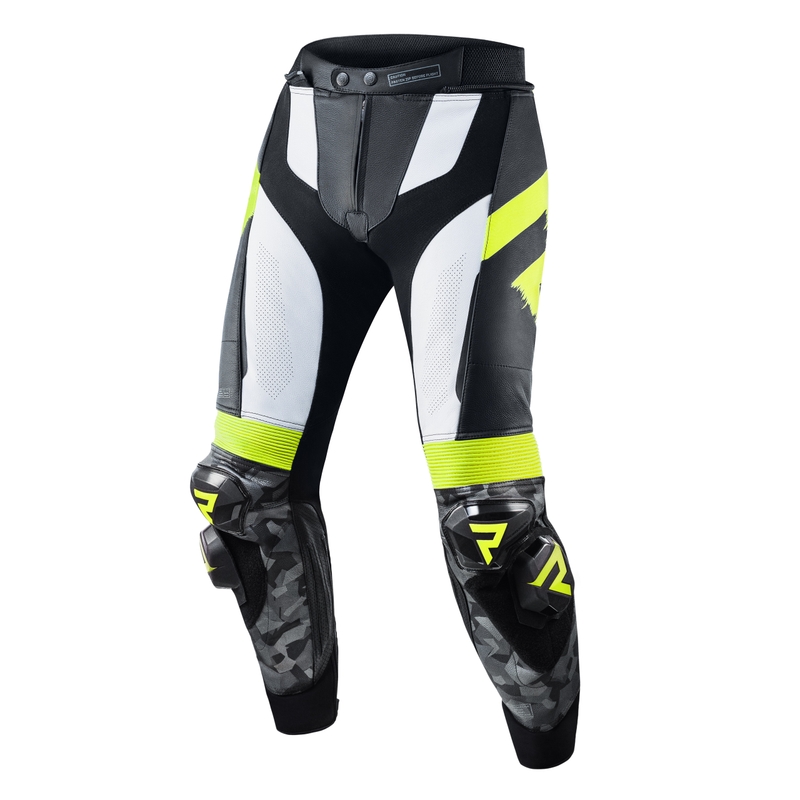 Rebelhorn Rebel Black-White-Fluo Yellow motoristične hlače razprodaja