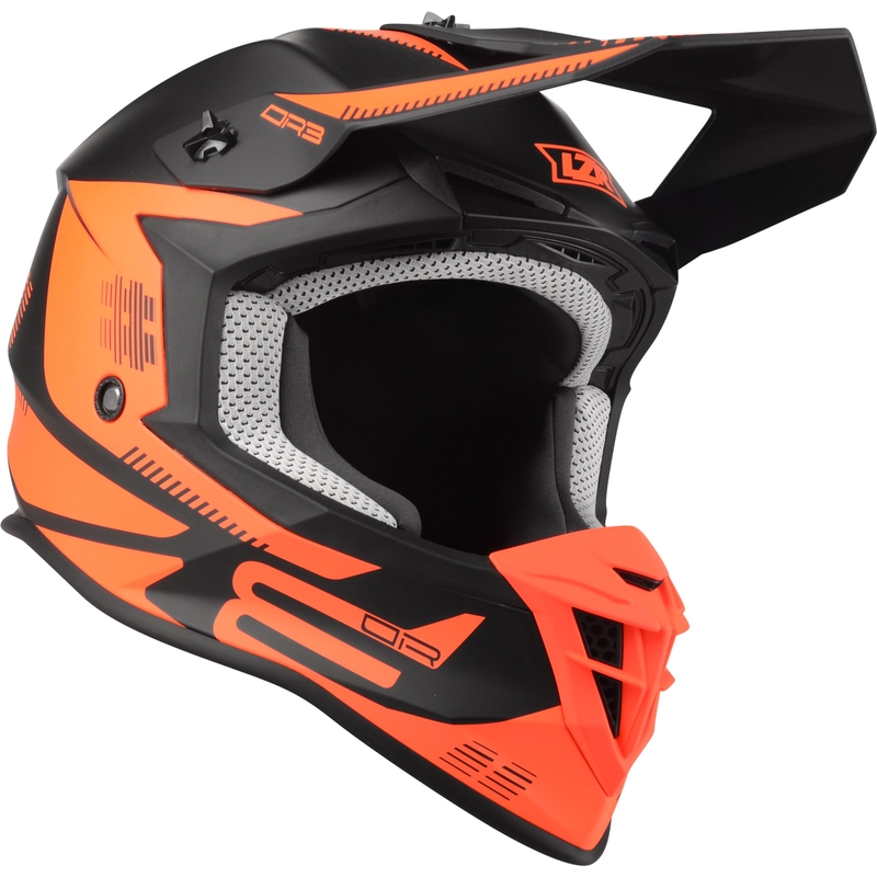 Motokros čelada Lazer OR-3 PP3 black-fluo red