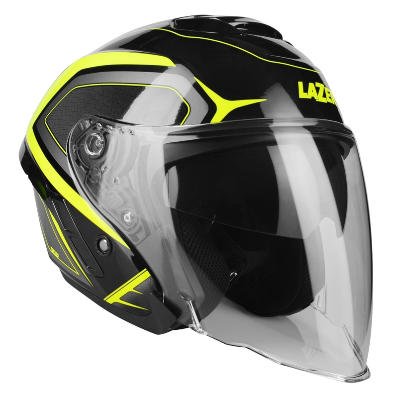 Odprta motoristična čelada Lazer Tango S Hexa black-fluo yellow
