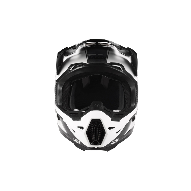 Motokros čelada Lazer X9 Iron bela-črna-srebrna