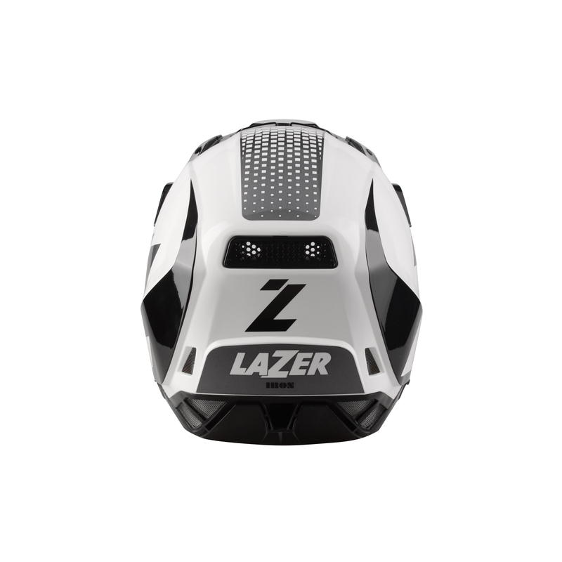 Motokros čelada Lazer X9 Iron bela-črna-srebrna