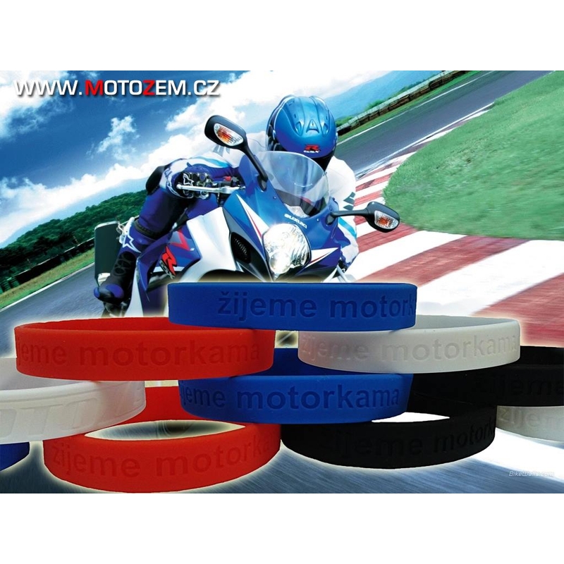 Moto zapestnica Motozem živimo z motorji rdeča