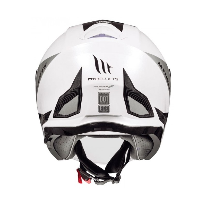 MT Thunder 3 SV Wing Black-White-Silver Odprta motoristična čelada