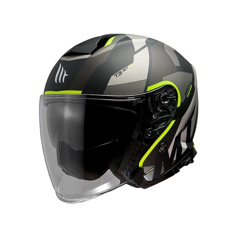 Odprta motoristična čelada MT Thunder 3 SV Bow Black-Grey-Fluo Yellow razprodaja