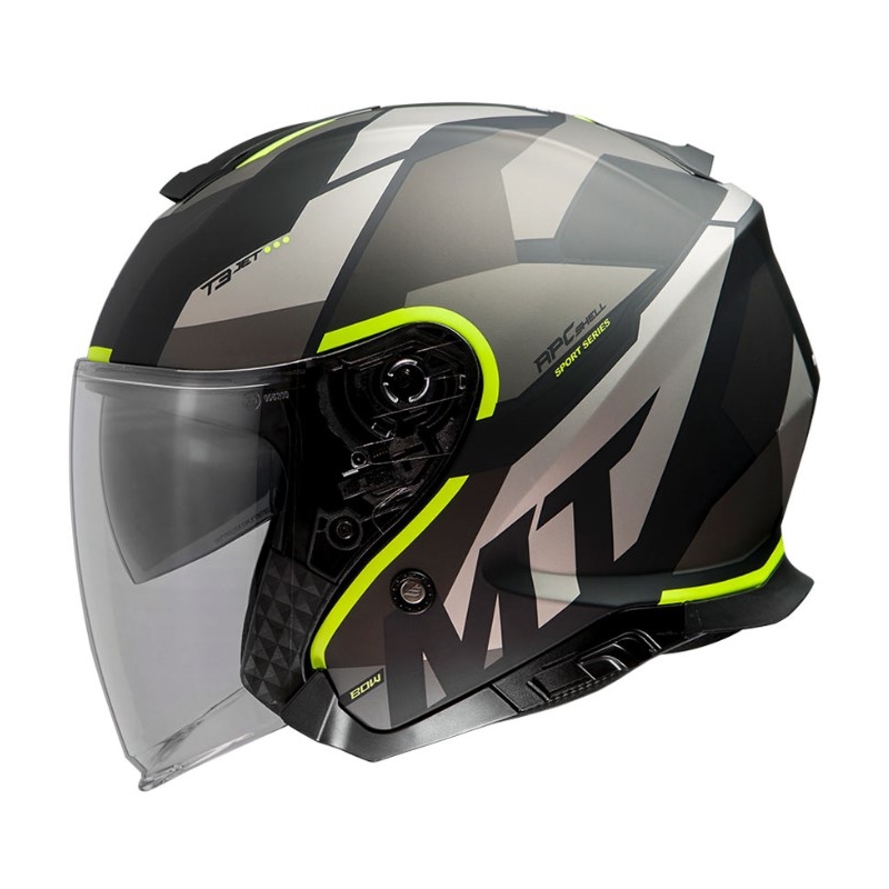 Odprta motoristična čelada MT Thunder 3 SV Bow Black-Grey-Fluo Yellow razprodaja