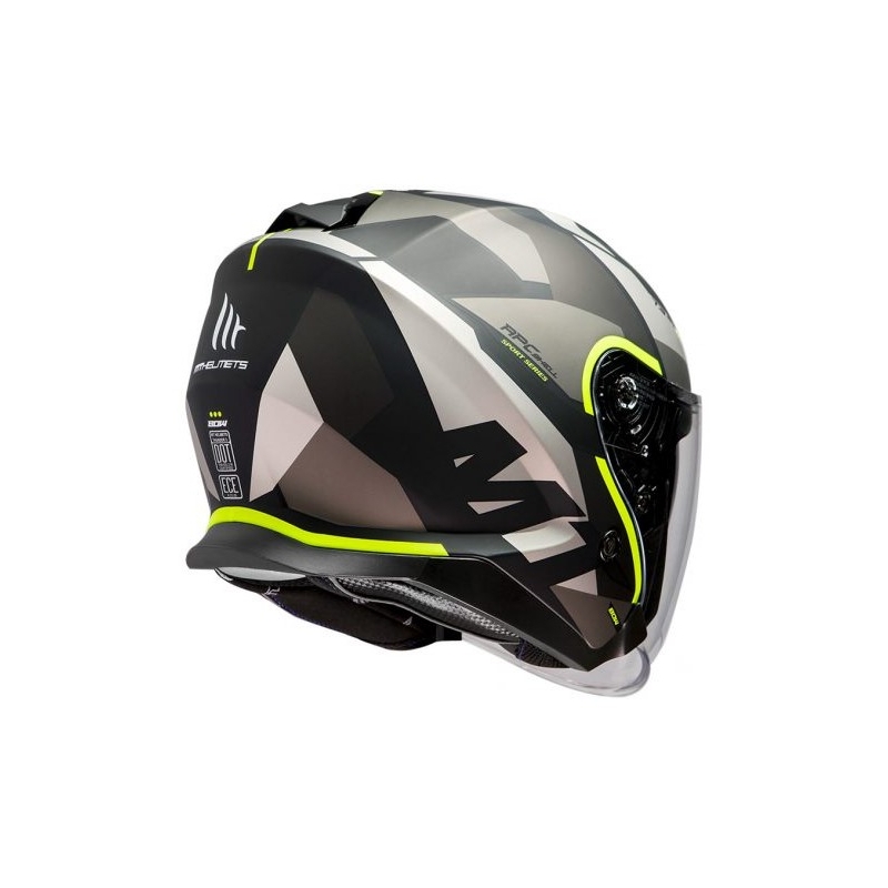 Odprta motoristična čelada MT Thunder 3 SV Bow Black-Grey-Fluo Yellow razprodaja