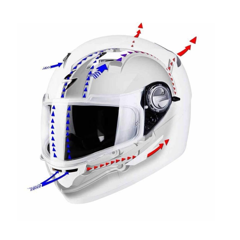 Integralna motoristična čelada Scorpion EXO-500 AIR belo-rdeča
