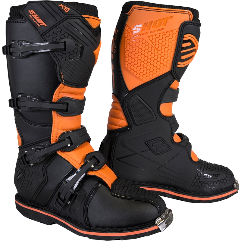 Shot X10 2.0 black-fluo orange motoristični škornji naprodaj razprodaja