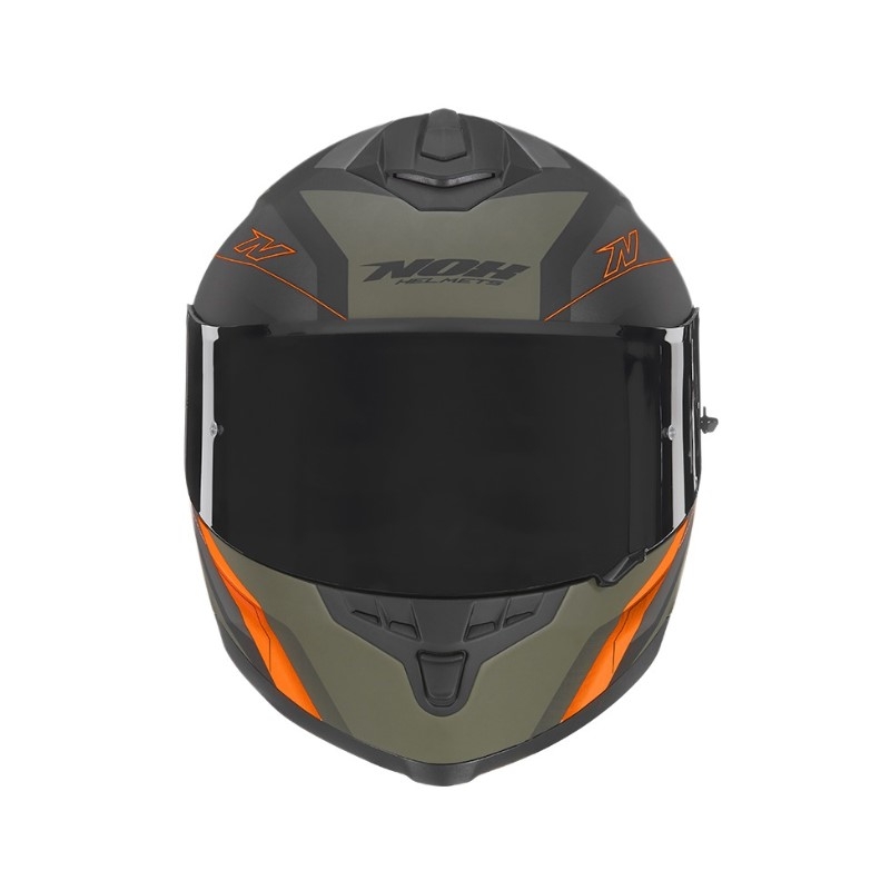 Integralna motoristična čelada NOX N302S Quest črno-zeleno-oranžna