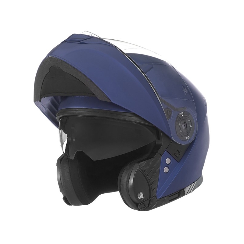 NOX N965 modra mat prevračalna motoristična čelada