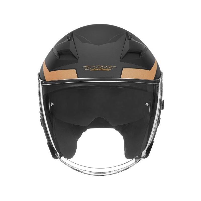 Odprta motoristična čelada NOX N127 Late black-bronze razprodaja