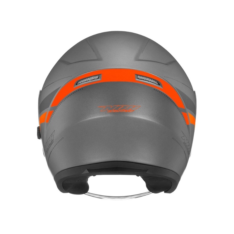 Odprta motoristična čelada NOX N127 Late silver-orange razprodaja