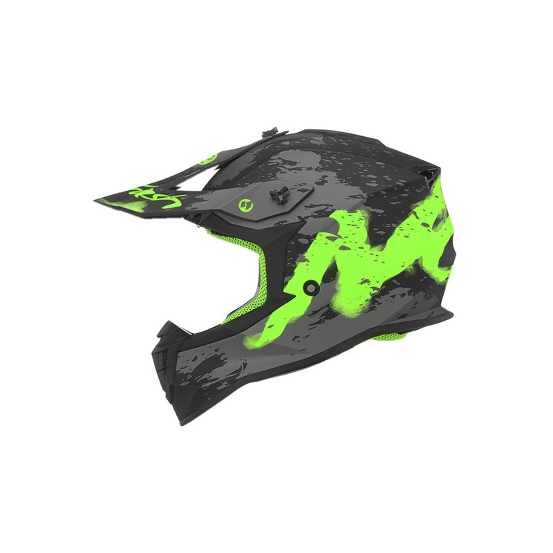 Otroška motokros čelada NOX N632K Trash black-grey-green razprodaja