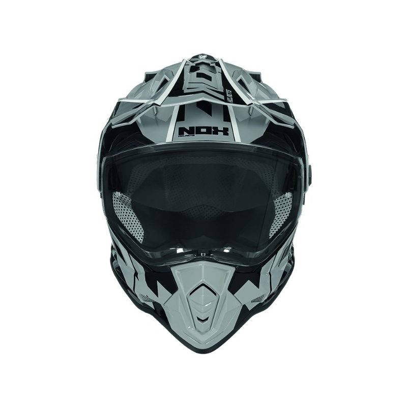 Enduro čelada NOX N312 Crow črno-siva razprodaja