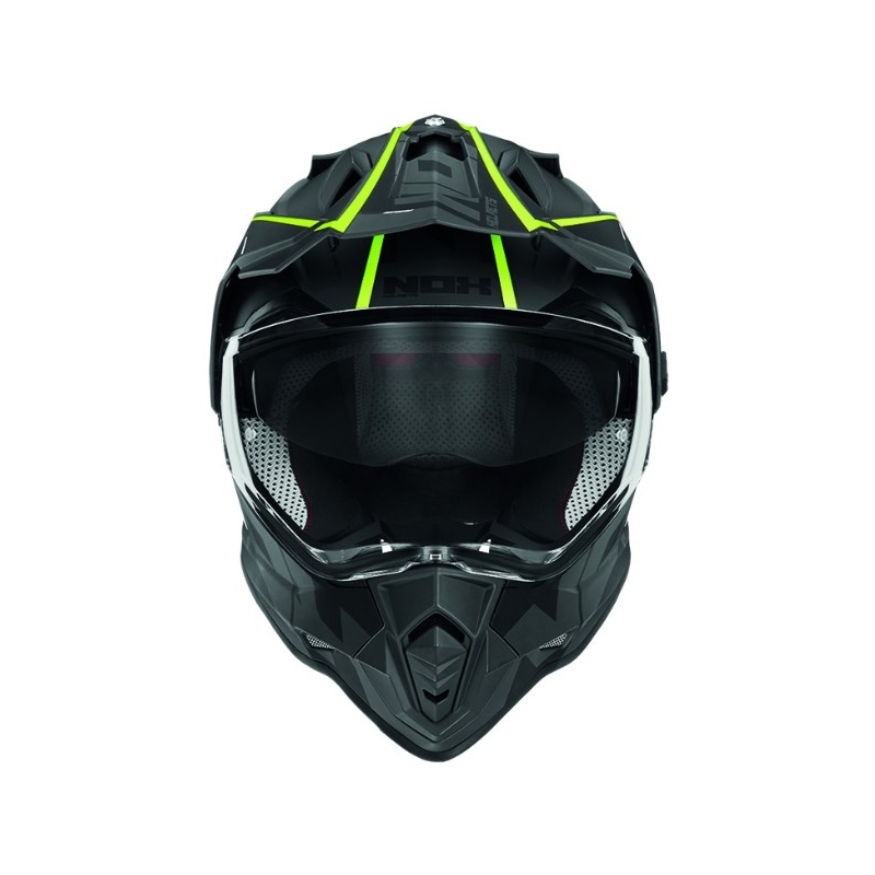 Enduro čelada NOX N312 Crow black-fluo yellow razprodaja