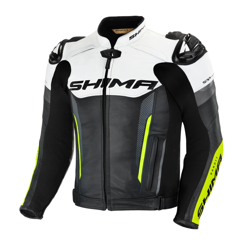 Motoristična jakna Shima Bandit black-white-fluo yellow razprodaja