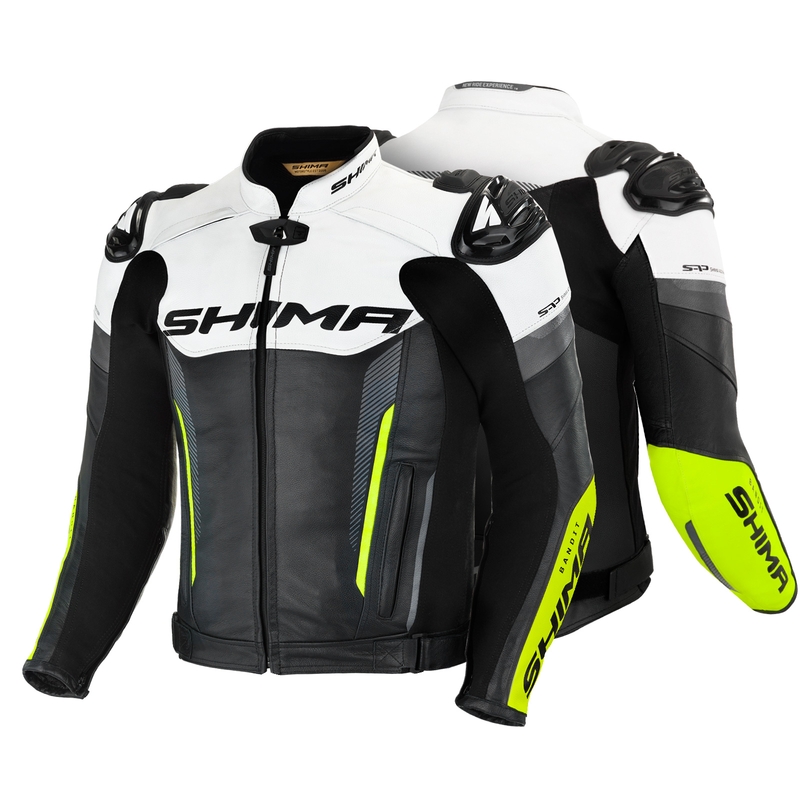 Motoristična jakna Shima Bandit black-white-fluo yellow razprodaja