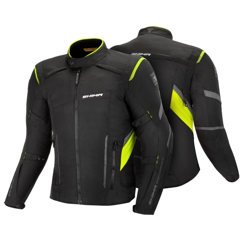 Motoristična jakna Shima Rush black-fluo yellow razprodaja
