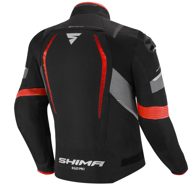 Shima Solid Pro Black-Grey-Red Motorcycle Jacket razprodaja