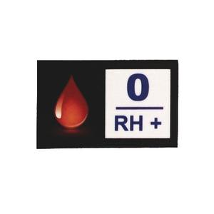 Nalepka s krvno skupino 0 RH+