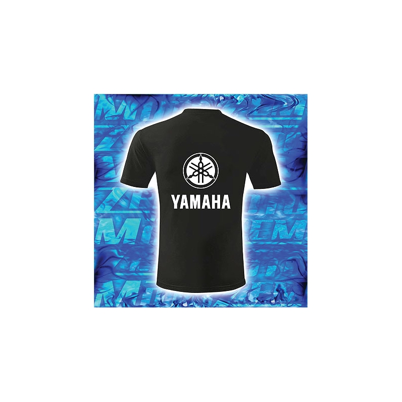 Majica s motivom Yamaha črna z belim potiskom